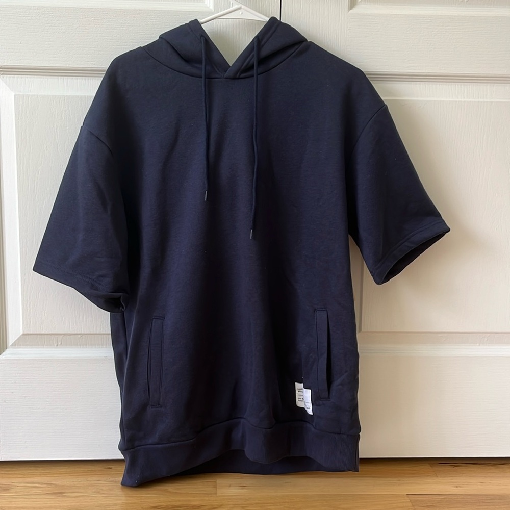 Navy Sweatshirt with short sleeves